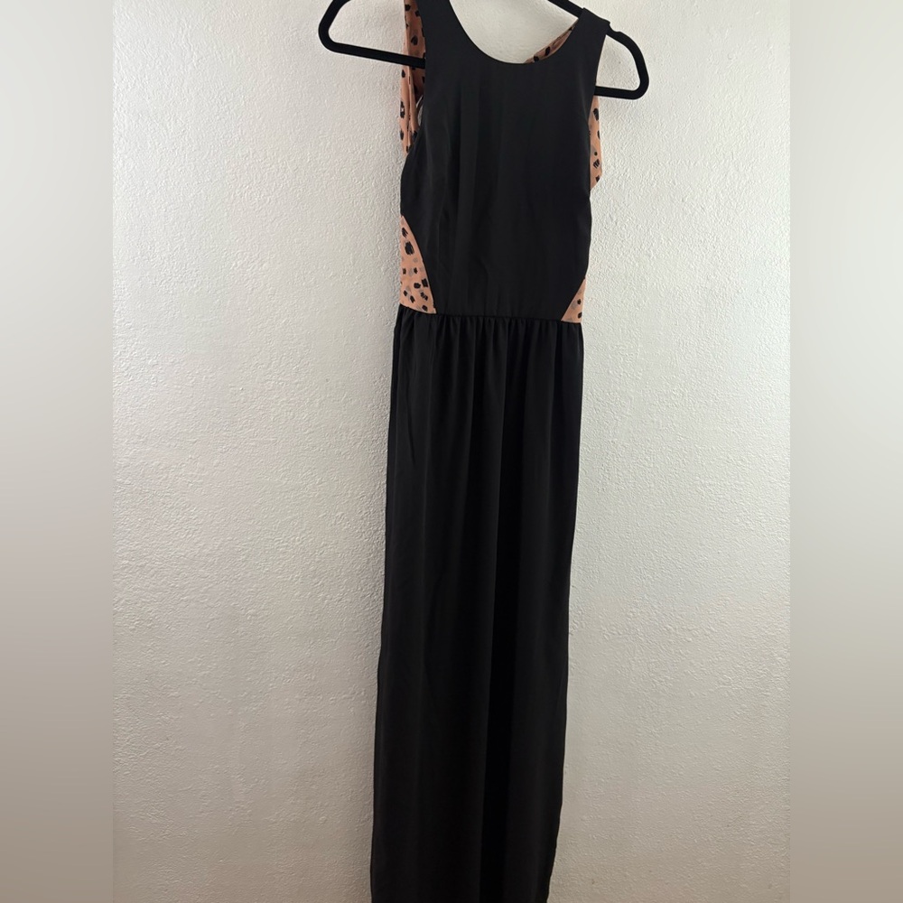 Whitney Eve black open back with pink shoulders details sleeveless dress size 6